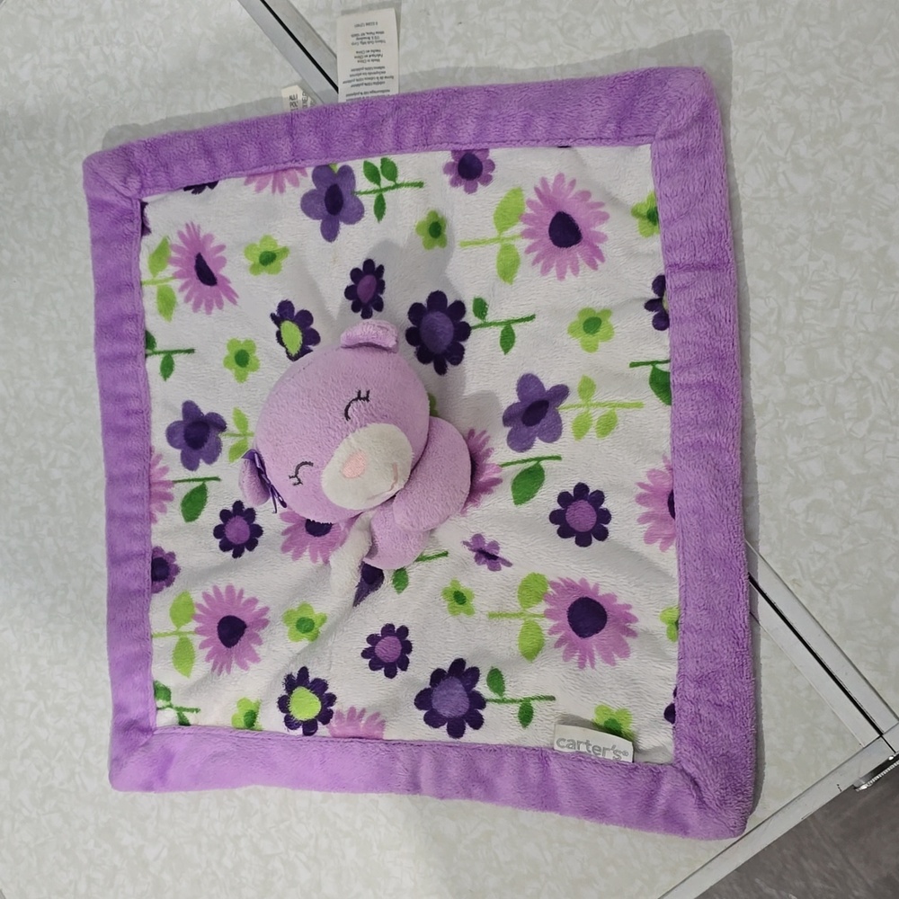 Carters purple floral‎ security blanket